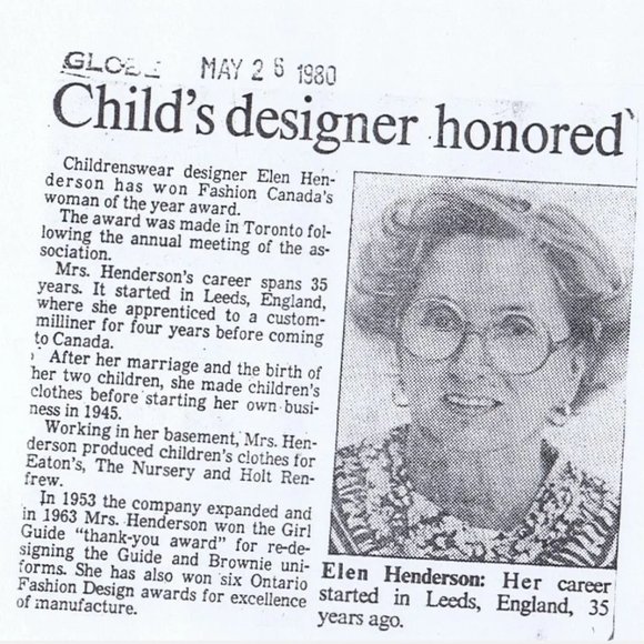 1980s Vintage girl’s dress by Canadian designer Elen Henderson. Girls size 12. - Picture 9 of 11